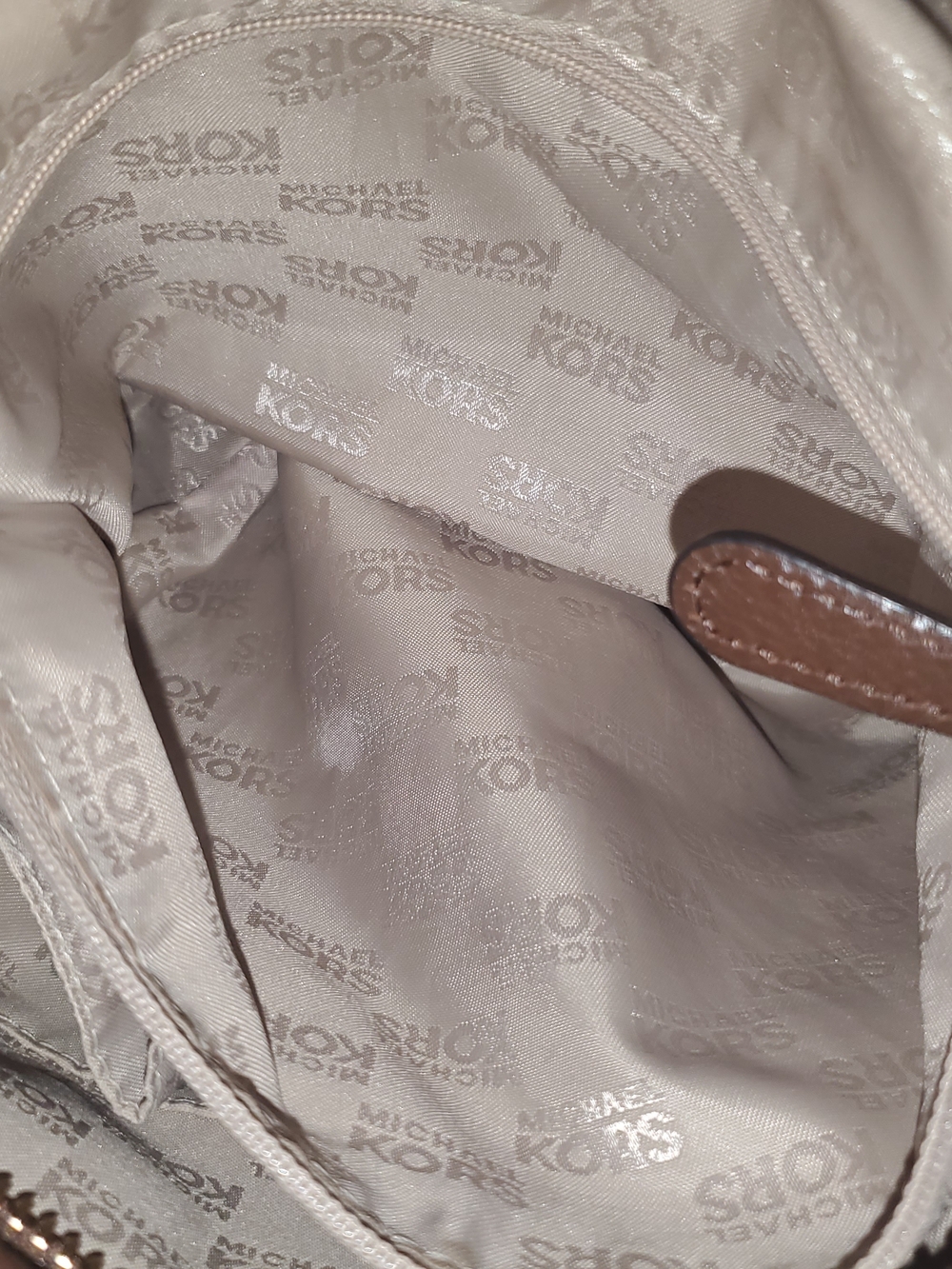 Michael Kors Brown and Cream Zebra-Print Canvas Tote with Leather Trim - Picture 16 of 16